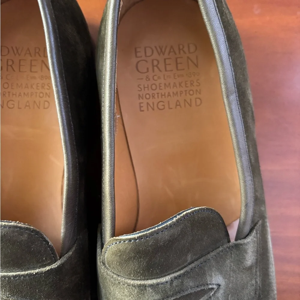 Edward Green Duke Green Suede Loafers 8 1/2 - Picture 11 of 11